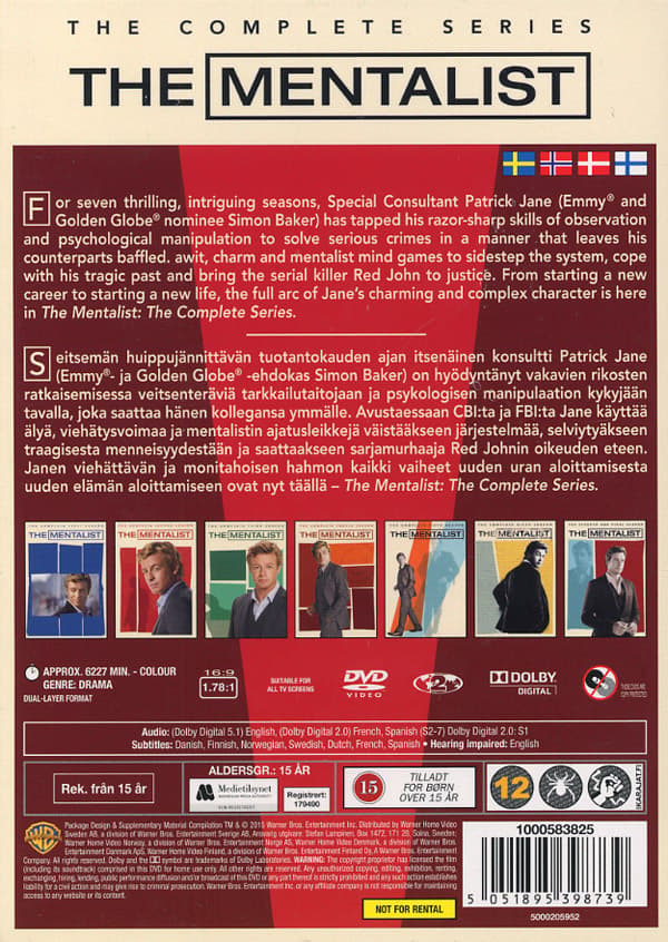 Mentalist: Koko sarja (34 DVD)