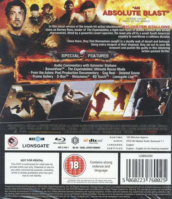 The Expendables: Uncut / The Expendables (Blu-ray)
