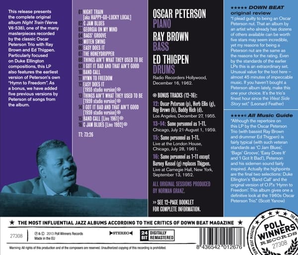 Peterson Oscar Trio: Night Train (CD)