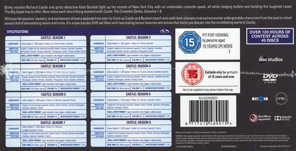 Castle: Kausi 1-8 (45 DVD)
