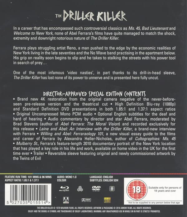 The Driller Killer (Blu-ray + DVD)