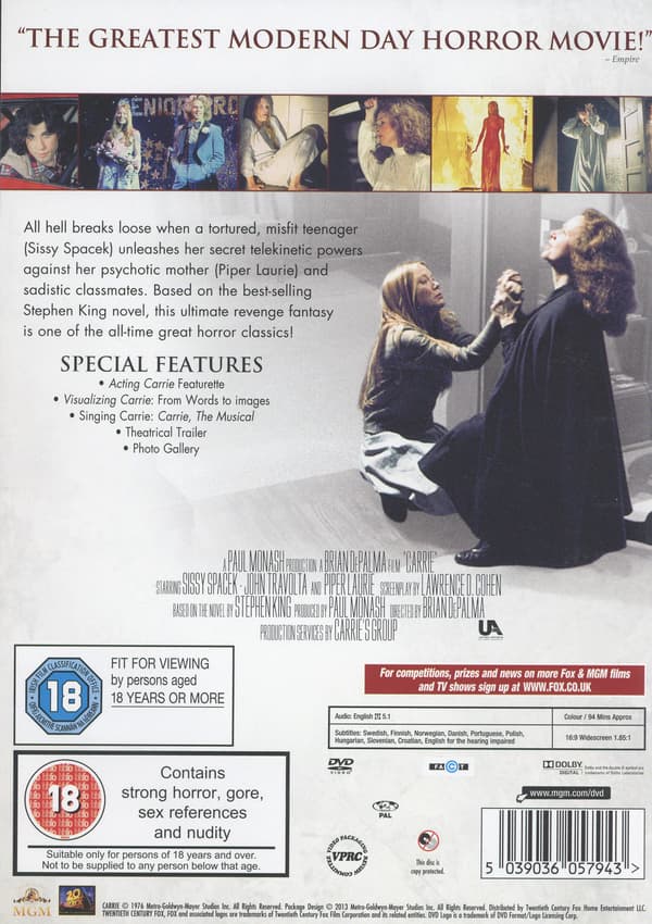 Carrie 1976 (Stephen King) (DVD)
