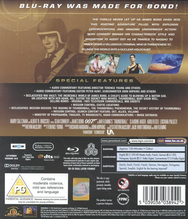 James Bond: Pallosalama / Thunderball (Blu-ray)