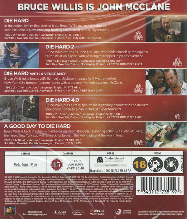Die Hard: Legacy Collection 1-5 (6 Blu-ray)
