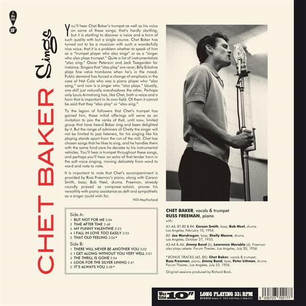 Baker Chet: Sings (Vinyl 10")
