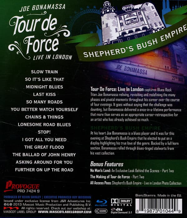 Bonamassa Joe: Tour De Force / Shepherd's Bush (Blu-ray)