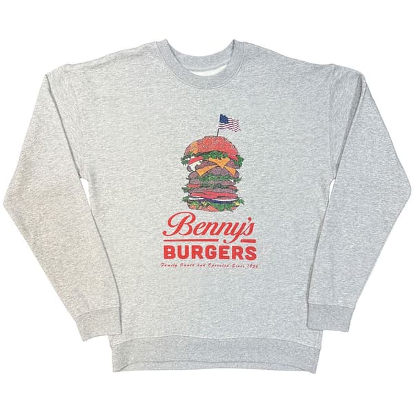 Stranger Things Unisex Sweatshirt: Benny’s Burger (Grey) (XX-Large)