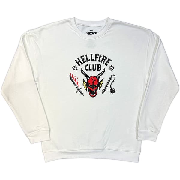 Stranger Things Unisex Sweatshirt: Hellfire Club (White) (Medium)