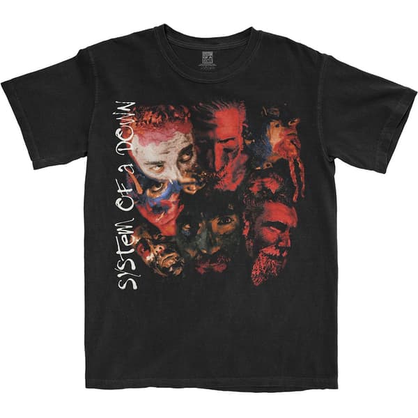 System Of A Down Unisex T-Shirt: Painted Faces 2 (Black) (Medium)