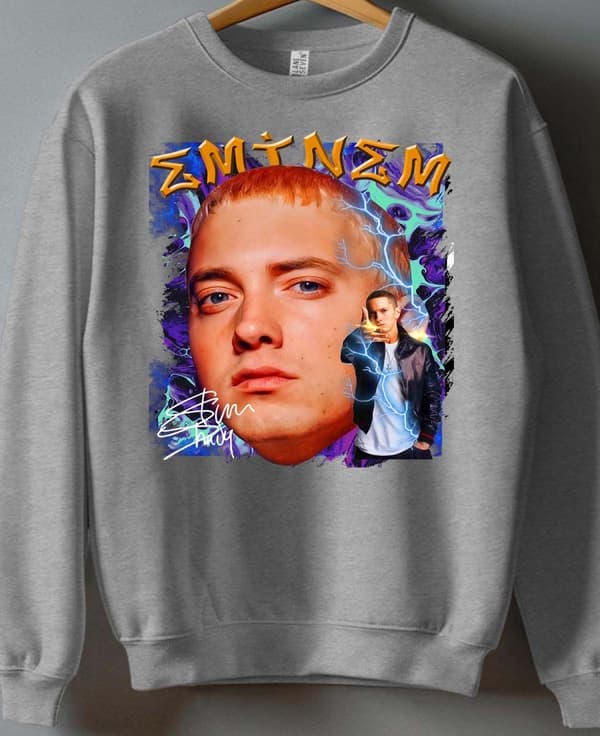 Eminem unisex sweatshirt: "Icon" - Grå - storlek Medium