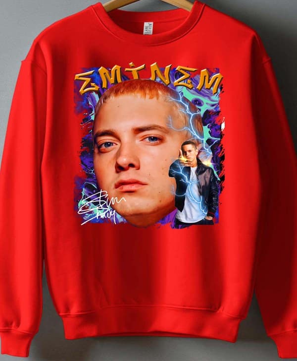 Eminem unisex sweatshirt: "Icon" - Röd - storlek Medium