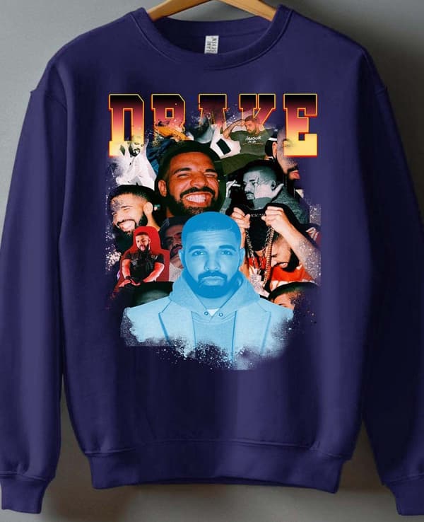 Drake unisex sweatshirt: "Chronicles"  - Marinblå - storlek Medium