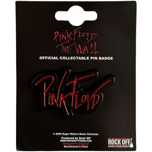 Pink Floyd Pin Badge: The Wall Text Logo