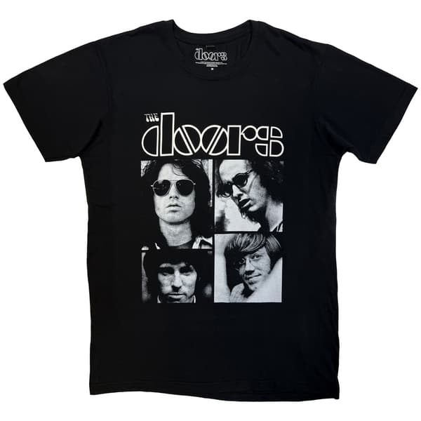 The Doors Unisex Carbon T-Shirt: Squares (Black) (Large)