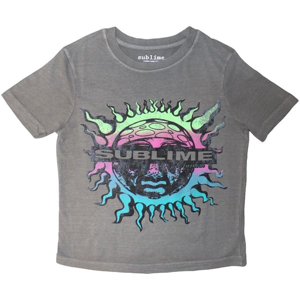 Sublime Ladies Crop Top: Gradient Sun (Grey) (Small)