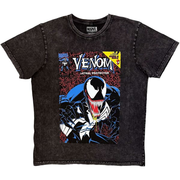 Marvel Comics Unisex Stone Wash T-shirt: Venom Lethal Protector (Svart)