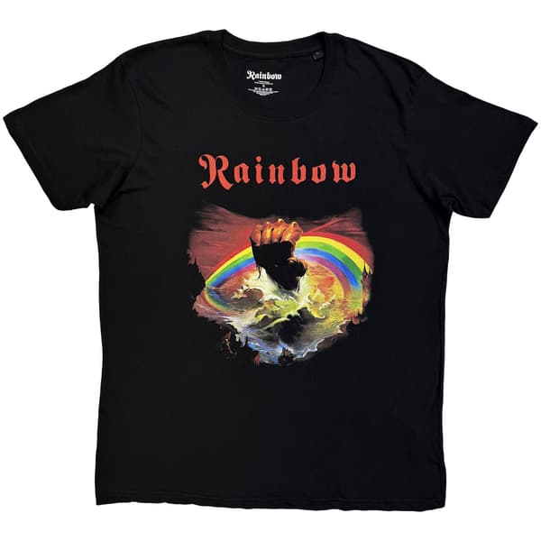 Rainbow Unisex T-Shirt: Rainbow Rising (Black) (Large)