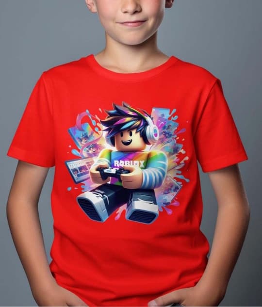 Roblox Barn T-shirt - Multiscreen - Röd - 100% Bomull