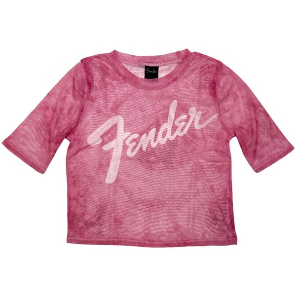 Fender Dam Mesh Crop Top: Classic Logo (Rosa)