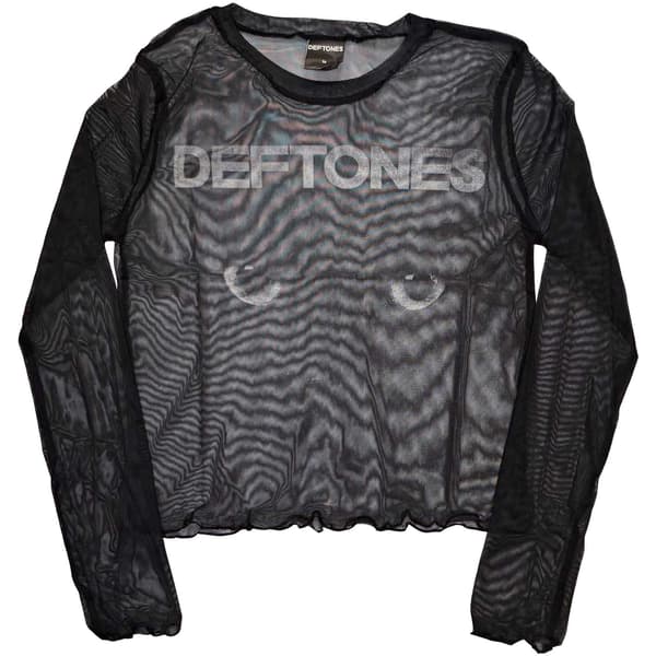Deftones Dam Långärmad Mesh Crop Top: Sphynx (Svart)