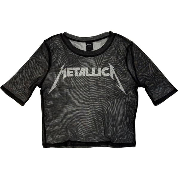 Metallica Dam Mesh Crop Top: Logo (Svart)
