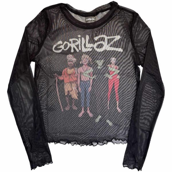 Gorillaz Dam Långärmad Mesh-Crop Top The Mountain Group (Svart)
