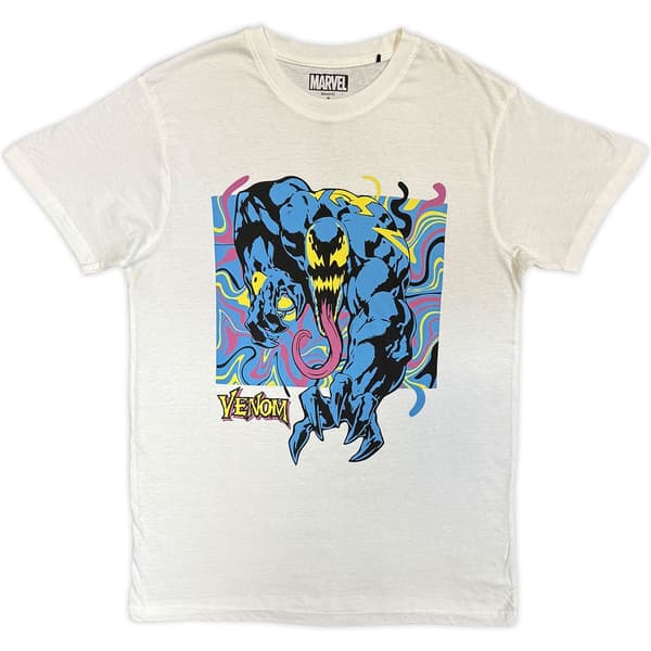 Marvel Comics Unisex T-Shirt: Venom Psych Crawl (White) (Small)