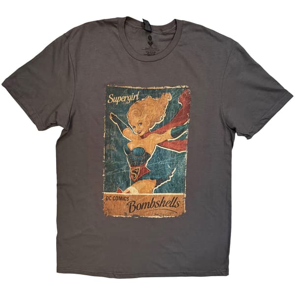 DC Comics Unisex T-shirt: Supergirl Bombshell (Kolgrå)