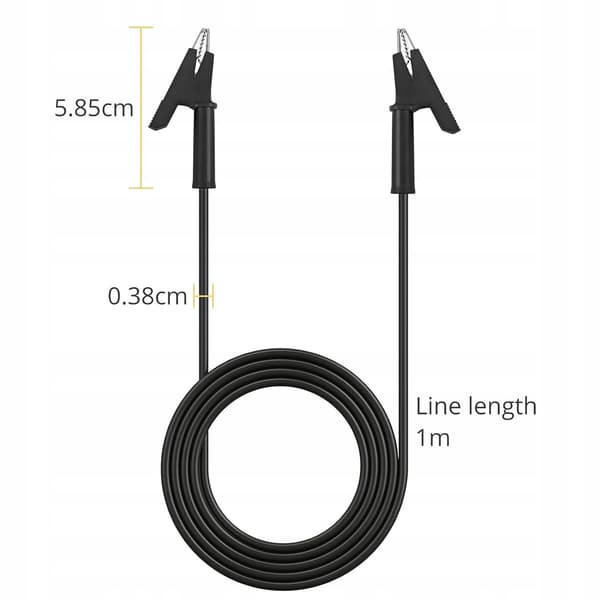 Målekabel Krokodille 1000V 15A Blå – Silikoneisolering | 100 cm | Til Multimeter