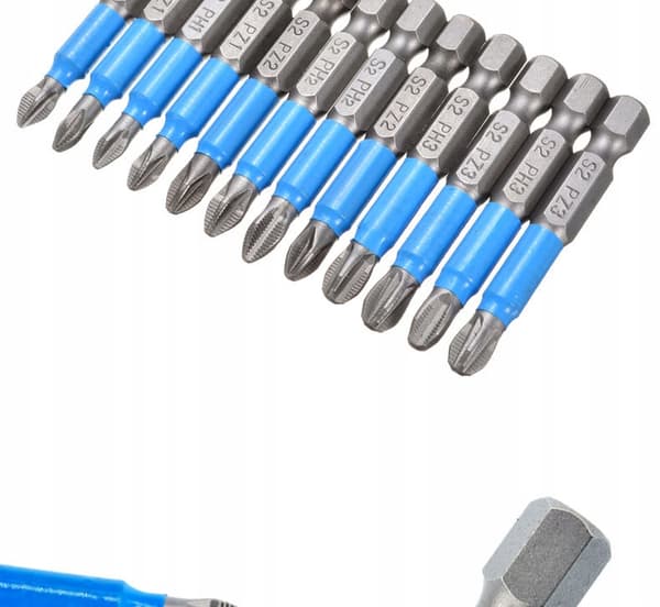Rosfix torxbits med bla ring 12 dele – Magnetisk spids | 1/4" sekskant | Rustfrit stal