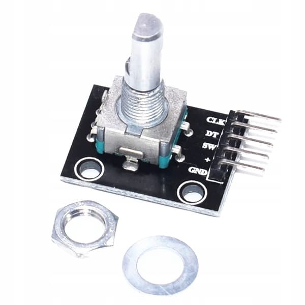 Roterende Encoder Modul med Trykknap – 360° Rotation | 20 Impulser | 2,54 mm Raster