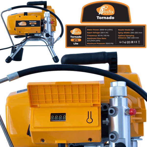 Fargspruta Tornado RT3 Lite – Kompakt Hydrodynamisk | 2000W Borstlos Motor | 3300 PSI | 2,2 L/min