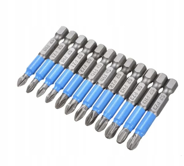 Rosfix torxbits med bla ring 12 dele – Magnetisk spids | 1/4" sekskant | Rustfrit stal