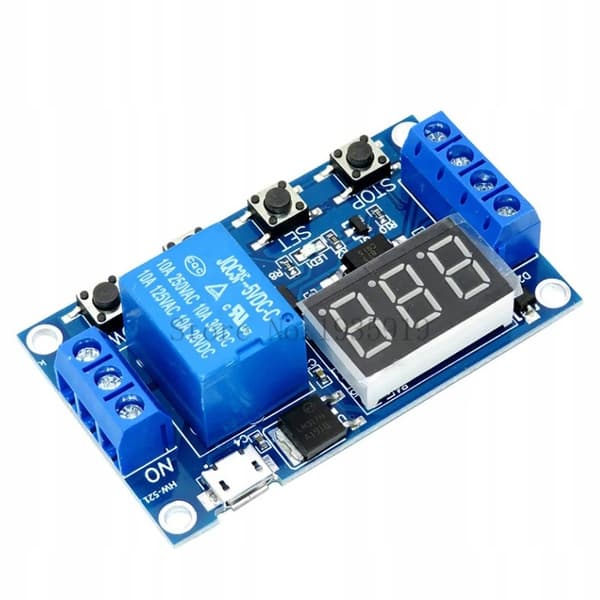 Tidsrelæ modul USB-C – Programmerbar timer 0-999 min | 6-20V/USB-C | Relæ 10A 230V
