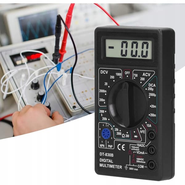 Digital Multimeter DT-830B – LCD Display | AC/DC Spanning, Strom, Modstand | Tester Dioder, Transistorer