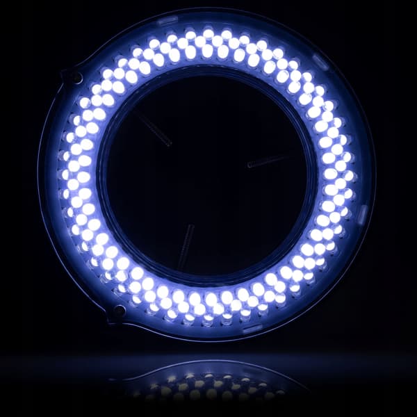 MicroBright 144 LED USB RingLight – Justerbar lysstyrke | 0–10W | Monteringsdiameter 30–65 mm