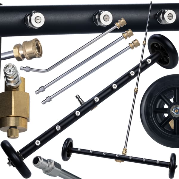 Undervognsrenser Lansekit 7 Dyser 40° – 275 Bar | 3 Lancer 120 cm | 1/4” Quick Connect