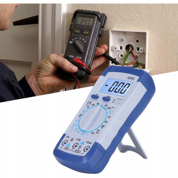 Digital Multimeter A830L – LCD Display | AC/DC Spanning, Strom, Modstand | Til Elektrikere, Teknikere
