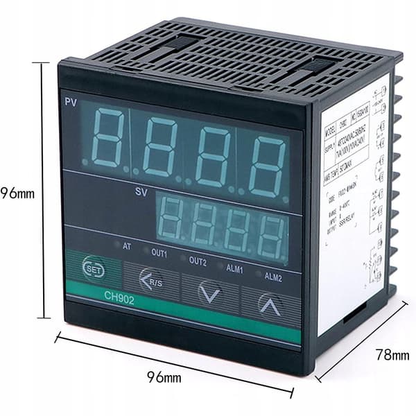 CH902 TempControl Panelmonteret Temperaturregulator – LED Display | 0–400°C | SSR/Relæ | Reservedel til REX C900