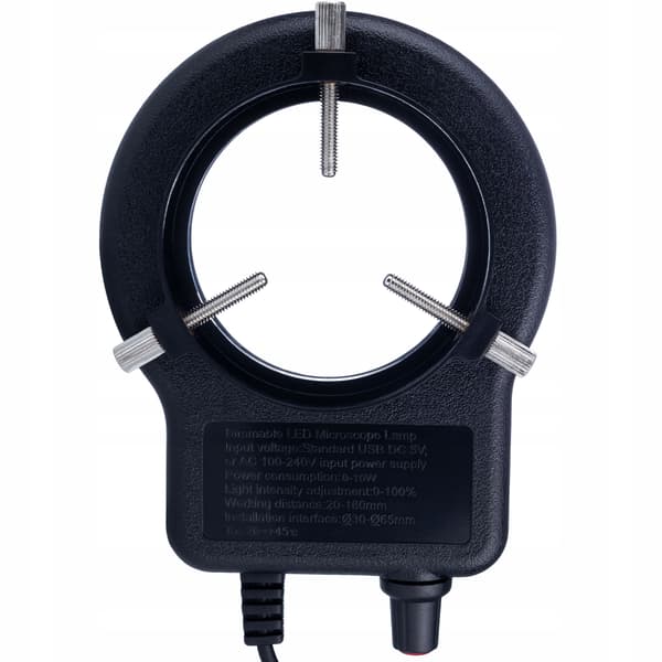 MicroBright 144 LED USB RingLight – Justerbar lysstyrke | 0–10W | Monteringsdiameter 30–65 mm