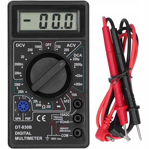 Digital Multimeter DT-830B – LCD Display | AC/DC Spanning, Strom, Modstand | Tester Dioder, Transistorer