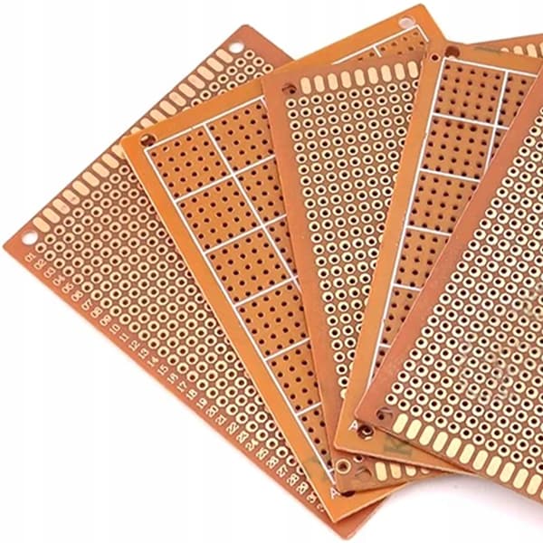 Universal Prototyp PCB 50 x 70 mm – Enkeltsidet | 2,54 mm Raster | Til Gennemgående Montering