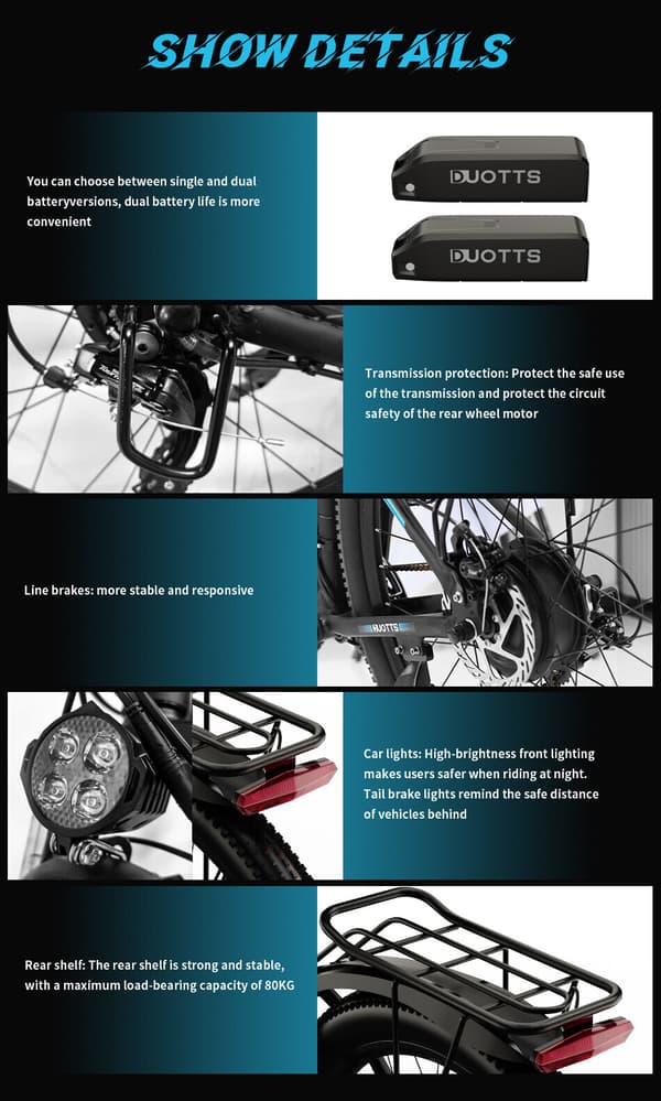 Elcykel DUOTTS C29 29'' med Bluetooth-app