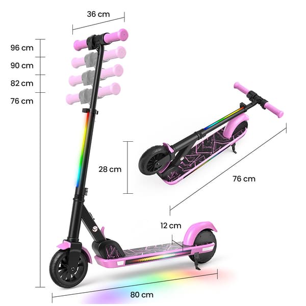 Iscooter K4 børne el-scooter, Bluetooth-forbindelse, elektroniske bremser, CE-certificeret.