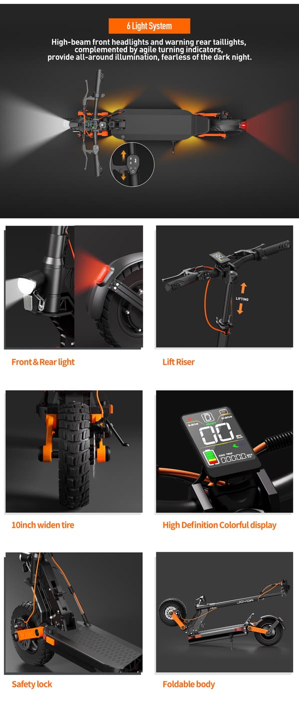 Joyor S5-Z Elscooter – 800W+ Maxeffekt 45 km räckvidd