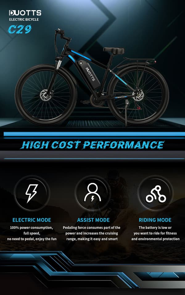 Elcykel DUOTTS C29 29'' med Bluetooth-app