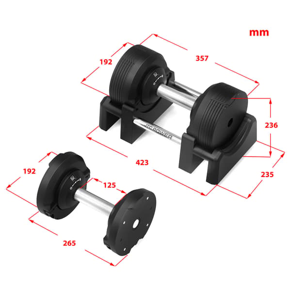 Justerbar håndvægt PRO, 4-23.5 kg