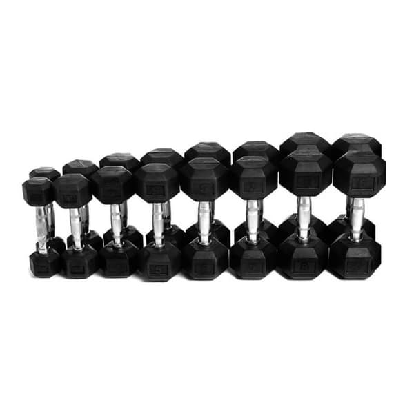 Hexhantelset med ställ, 6-par: 2 - 9 kg