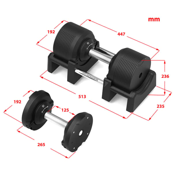 Justerbar hantel PRO, 4-41.5 kg