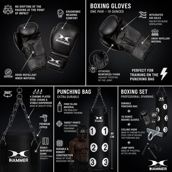 Boksepakke Sparring Professional, 80 cm
